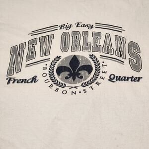New Orleans Louisiana Big Easy French Quarter Bourbon St White T-Shirt Men's M